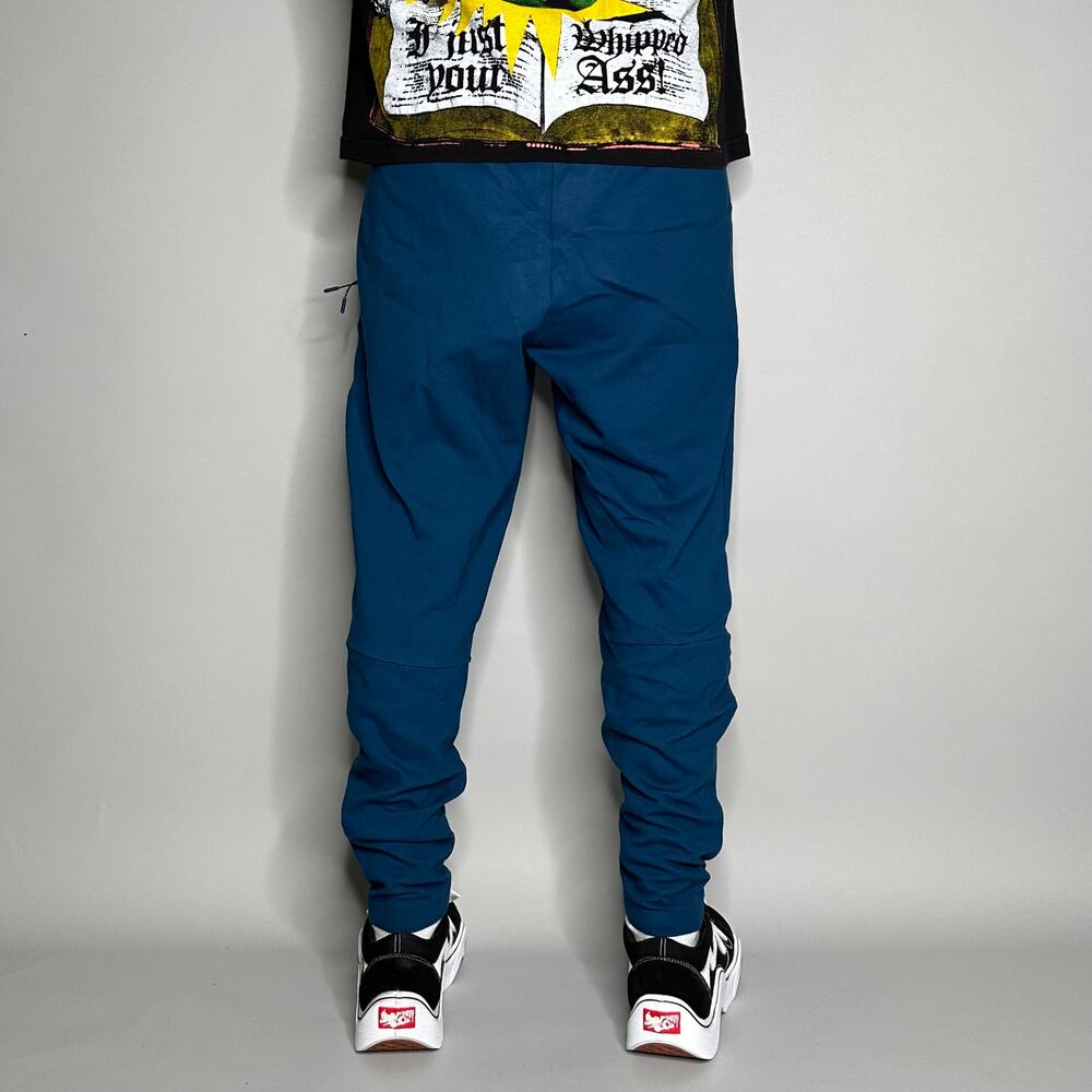 Vintage Y2K Adidas Joggers Mens M Ocean Blue Cotton Sweatpants Subtle Logo - Picture 3 of 4